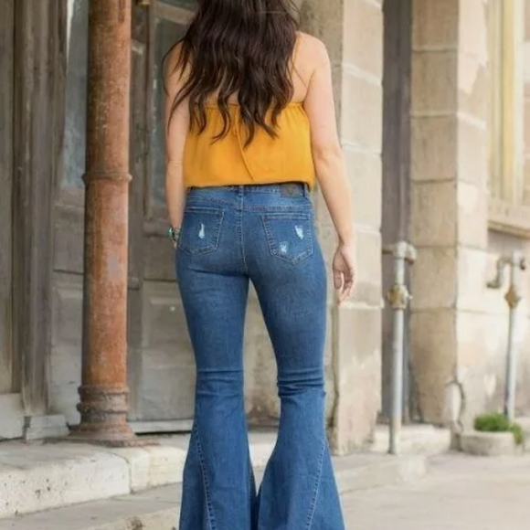 Lucky and Blessed Bell Bottom Jeans 